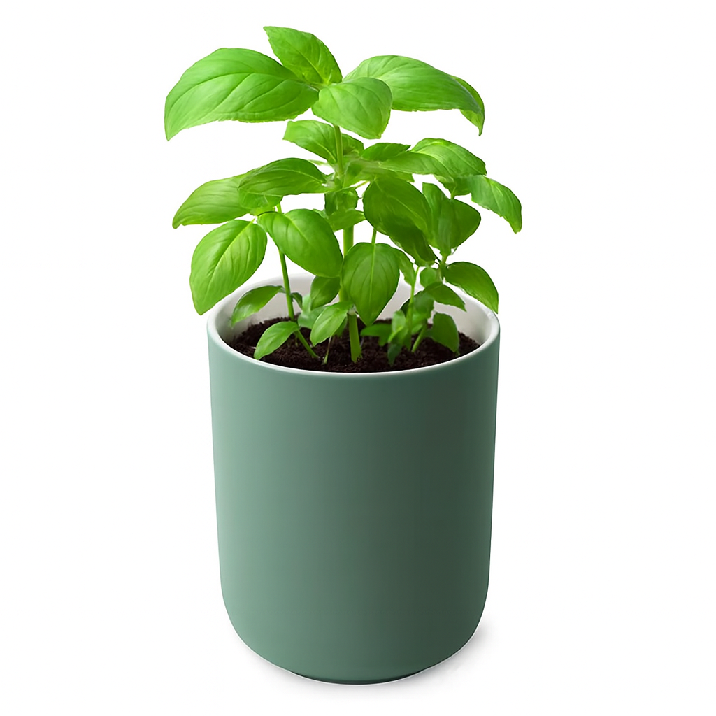 Eucalyptus Reverie repurposed as basil planter